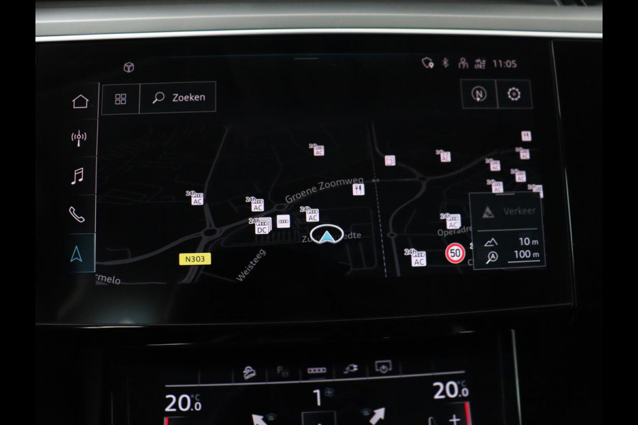 Audi e-tron 55 quattro edition 95kWh | SOH 92% | Leder | Carplay | Trekhaak | Virtual Cockpit | Navigatie | Luchtvering | Parkeerhulp | Audi Sound | Cruise control