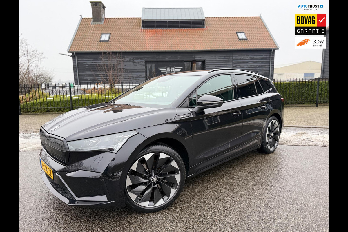 Škoda ENYAQ iV 60 SPORTLINE BLACK-EDITION SOH 90.5% LEDER APPLE CARPLAY|ANDROID NAVI CLIMATE, TREKHAAK