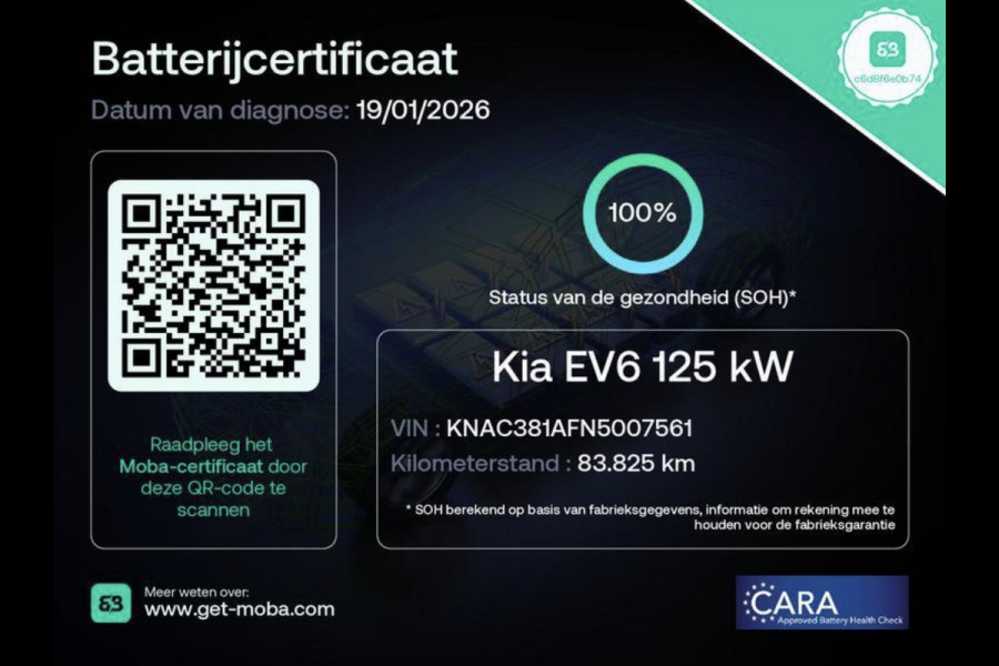 Kia Ev6 Plus 77.4 kWh (SoH 100%, STUUR-/STOELVERWARMING, STOELKOELING, MERIDIAN SOUND, CAMERA, ADAPTIVE CRUISE, 1e EIGENAAR)