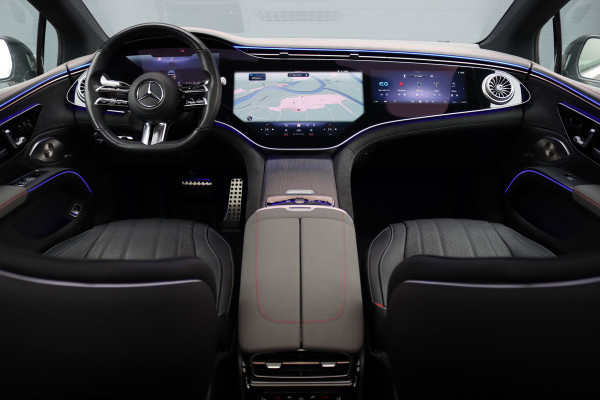 Mercedes-Benz EQS 500 4MATIC AMG Line 108 kWh | Luchtvering | Achterasbesturing | Distronic+ | Memory | Nekverwarming | Massage | Entertainment Achter+ | Verwarmd Stuurwiel | HUD | Burmester | Panoramadak | Digital Light |