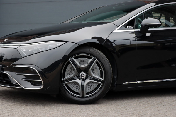 Mercedes-Benz EQS 500 4MATIC AMG Line 108 kWh | Luchtvering | Achterasbesturing | Distronic+ | Memory | Nekverwarming | Massage | Entertainment Achter+ | Verwarmd Stuurwiel | HUD | Burmester | Panoramadak | Digital Light |