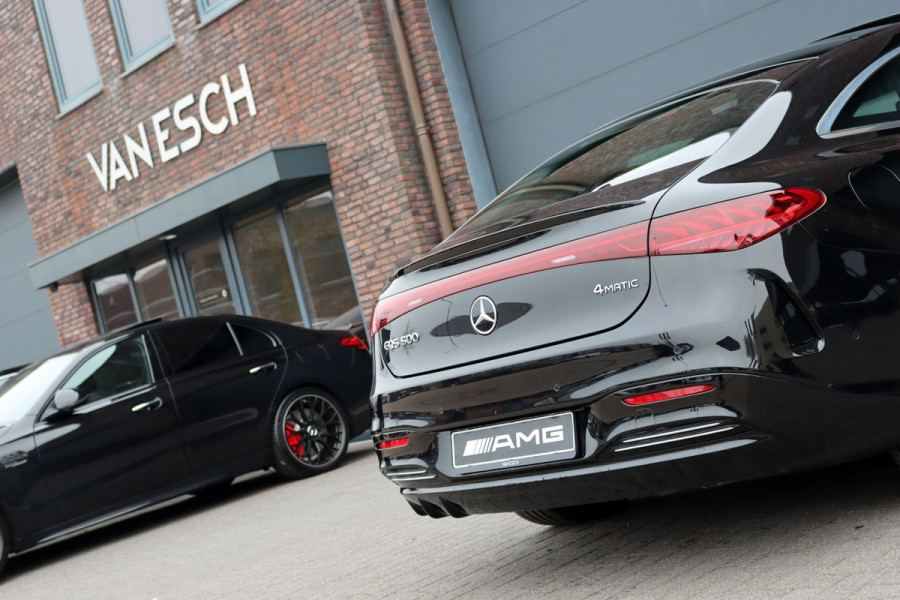 Mercedes-Benz EQS 500 4MATIC AMG Line 108 kWh | Luchtvering | Achterasbesturing | Distronic+ | Memory | Nekverwarming | Massage | Entertainment Achter+ | Verwarmd Stuurwiel | HUD | Burmester | Panoramadak | Digital Light |