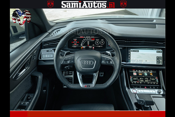 Audi RS Q8 RSQ8 600PK 4.0 TFSI | MATT OLIVE GREEN | QUATTRO | MEGA VOLLE RSQ8 | BANG & OLUFSEN | HUD | 4 WIELBESTURING | 23 INCH AUDI SPORT WHEELS | RS BEKLEDING ZWART | PANO | SOFTCLOSE | De Lamborghini Urus en Audi RS Q8 zijn beide supersnelle SUV's met dezelfde basis (4.0L V8 twin-turbo motor van de VW Group)