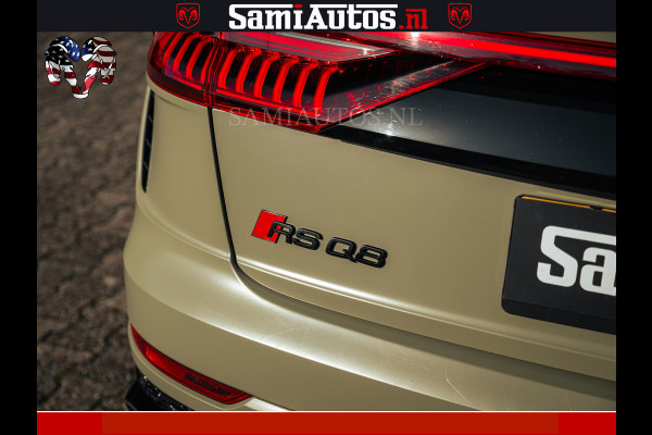 Audi RS Q8 RSQ8 600PK 4.0 TFSI | MATT OLIVE GREEN | QUATTRO | MEGA VOLLE RSQ8 | BANG & OLUFSEN | HUD | 4 WIELBESTURING | 23 INCH AUDI SPORT WHEELS | RS BEKLEDING ZWART | PANO | SOFTCLOSE | De Lamborghini Urus en Audi RS Q8 zijn beide supersnelle SUV's met dezelfde basis (4.0L V8 twin-turbo motor van de VW Group)