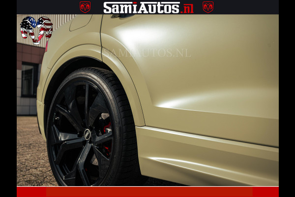 Audi RS Q8 RSQ8 600PK 4.0 TFSI | MATT OLIVE GREEN | QUATTRO | MEGA VOLLE RSQ8 | BANG & OLUFSEN | HUD | 4 WIELBESTURING | 23 INCH AUDI SPORT WHEELS | RS BEKLEDING ZWART | PANO | SOFTCLOSE | De Lamborghini Urus en Audi RS Q8 zijn beide supersnelle SUV's met dezelfde basis (4.0L V8 twin-turbo motor van de VW Group)