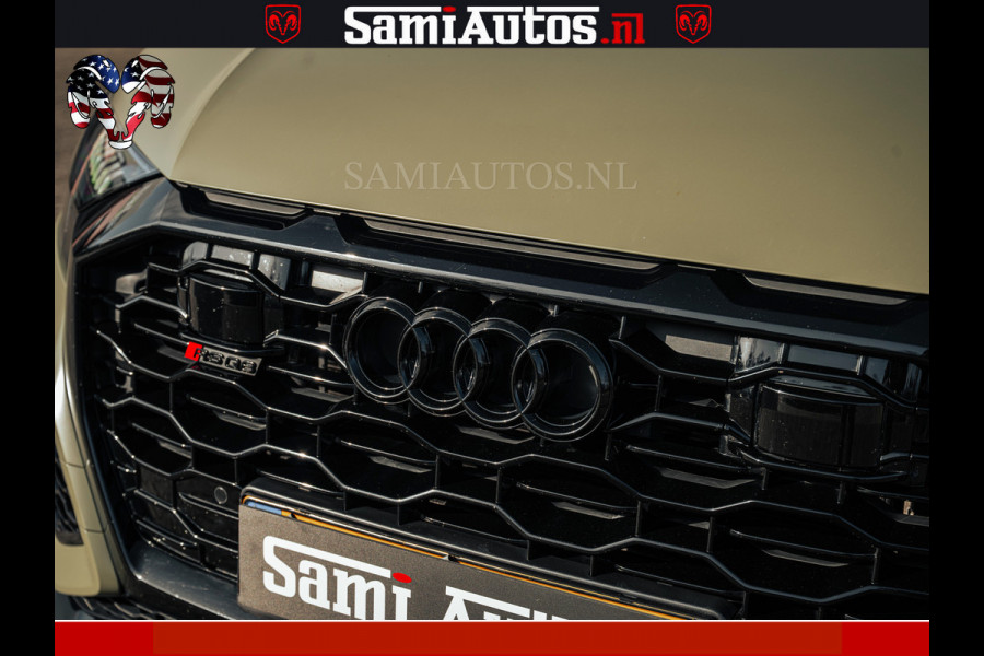 Audi RS Q8 RSQ8 600PK 4.0 TFSI | MATT OLIVE GREEN | QUATTRO | MEGA VOLLE RSQ8 | BANG & OLUFSEN | HUD | 4 WIELBESTURING | 23 INCH AUDI SPORT WHEELS | RS BEKLEDING ZWART | PANO | SOFTCLOSE | De Lamborghini Urus en Audi RS Q8 zijn beide supersnelle SUV's met dezelfde basis (4.0L V8 twin-turbo motor van de VW Group)