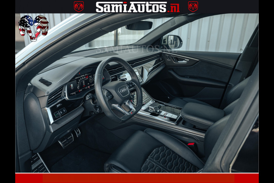 Audi RS Q8 RSQ8 600PK 4.0 TFSI | MATT OLIVE GREEN | QUATTRO | MEGA VOLLE RSQ8 | BANG & OLUFSEN | HUD | 4 WIELBESTURING | 23 INCH AUDI SPORT WHEELS | RS BEKLEDING ZWART | PANO | SOFTCLOSE | De Lamborghini Urus en Audi RS Q8 zijn beide supersnelle SUV's met dezelfde basis (4.0L V8 twin-turbo motor van de VW Group)