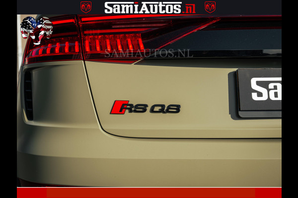 Audi RS Q8 RSQ8 600PK 4.0 TFSI | MATT OLIVE GREEN | QUATTRO | MEGA VOLLE RSQ8 | BANG & OLUFSEN | HUD | 4 WIELBESTURING | 23 INCH AUDI SPORT WHEELS | RS BEKLEDING ZWART | PANO | SOFTCLOSE | De Lamborghini Urus en Audi RS Q8 zijn beide supersnelle SUV's met dezelfde basis (4.0L V8 twin-turbo motor van de VW Group)