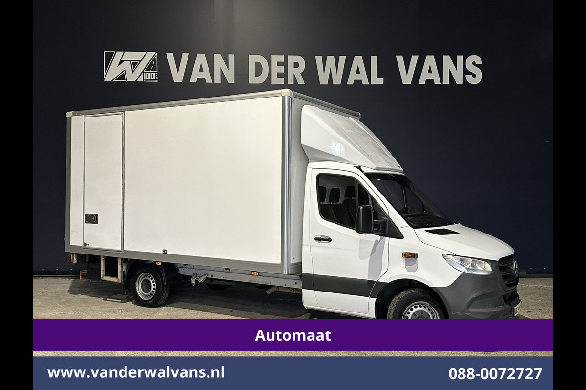 Mercedes-Benz Sprinter 314CDI 143pk Automaat Bakwagen 21m3 KUUB Laadklep Zijdeur Euro6 Airco | Bijrijdersbank Lat om Lat, Leren bekleding