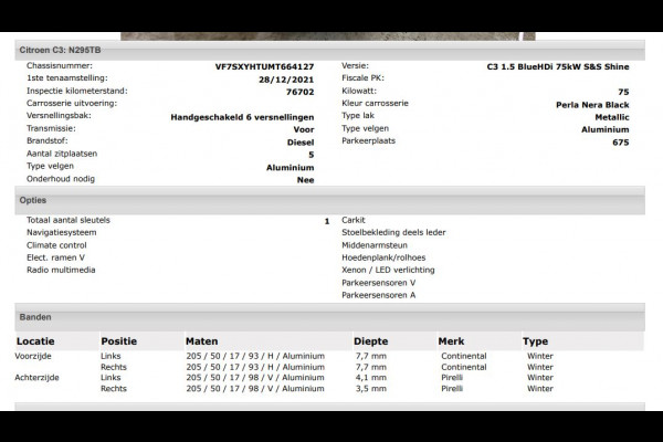 Citroën C3 1.5 HDi 102PK Shine / Stoelverwarming / 1/2 Leder / Airco-ecc./ Navigatie / Pack City Safety / Apk 04-2026