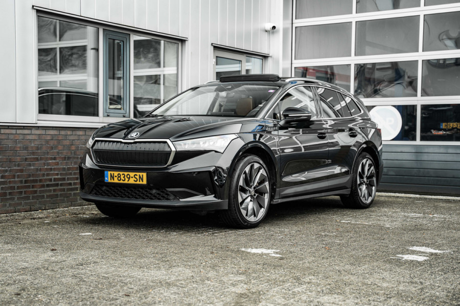 Škoda ENYAQ iV | SOH 91% | 80 | Pano | Trekhaak | Full leder | Stoel + stuurverw