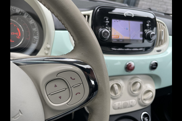 Fiat 500 0.9 TwinAir Turbo Collezione met schuif/kanteldak Airco - Cruise control - parkeersensor achter - Navigatie - Panoramadak - Schuif/kantel dak - Mistlampen voor - Licht metalen velgen 16 inch - Stuur multifunctioneel - Radio - Bluetooth - Sta