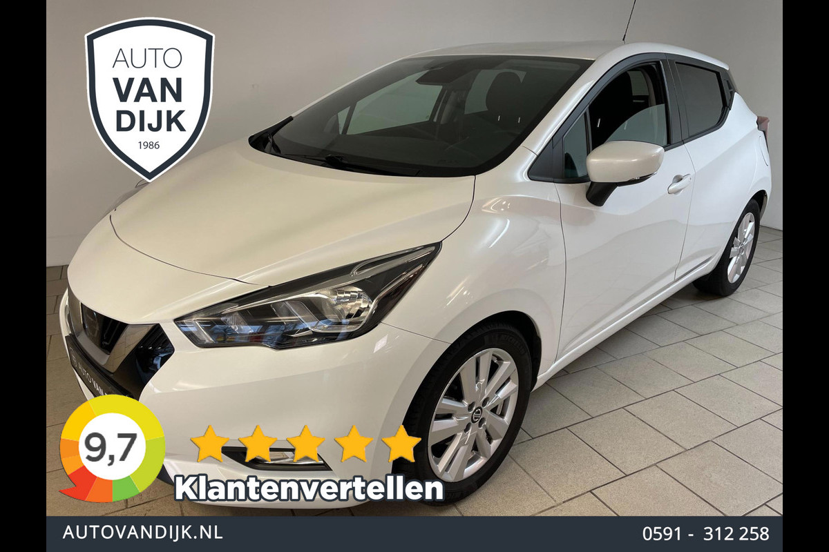 Nissan Micra 1.0 IG-T N-Connecta 100PK AIRCO NAVI CRUISE PARELMOER WIT VELGEN PDC NIEUWSTAAT