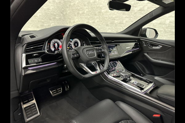 Audi Q8 SQ8 4.0 V8 | RS-Stoelen | Panorama | Massage | Ventilatie | 23'' | B&O Sound | Trekhaak | Bovag Garantie | Carbon | Luchtvering | Black-Optic | Nw.Pr, 220733,=  | Memory | Leder | Matrix-LED | Carplay | 57800,= ex bpm en btw export | BTW Auto 81300,= ex btw.