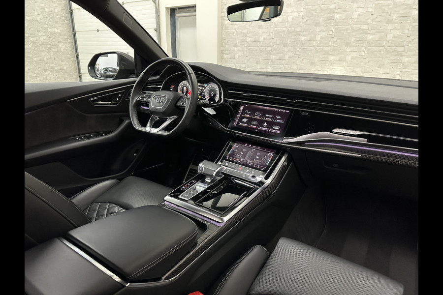 Audi Q8 SQ8 4.0 V8 | RS-Stoelen | Panorama | Massage | Ventilatie | 23'' | B&O Sound | Trekhaak | Bovag Garantie | Carbon | Luchtvering | Black-Optic | Nw.Pr, 220733,=  | Memory | Leder | Matrix-LED | Carplay | 57800,= ex bpm en btw export | BTW Auto 81300,= ex btw.