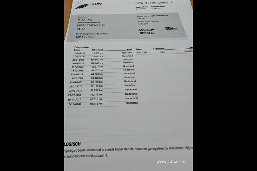 Mercedes-Benz Vito 111 CDI , 1e Eig , Euro 6 , camera , navi , cruise , dealer onderhouden.