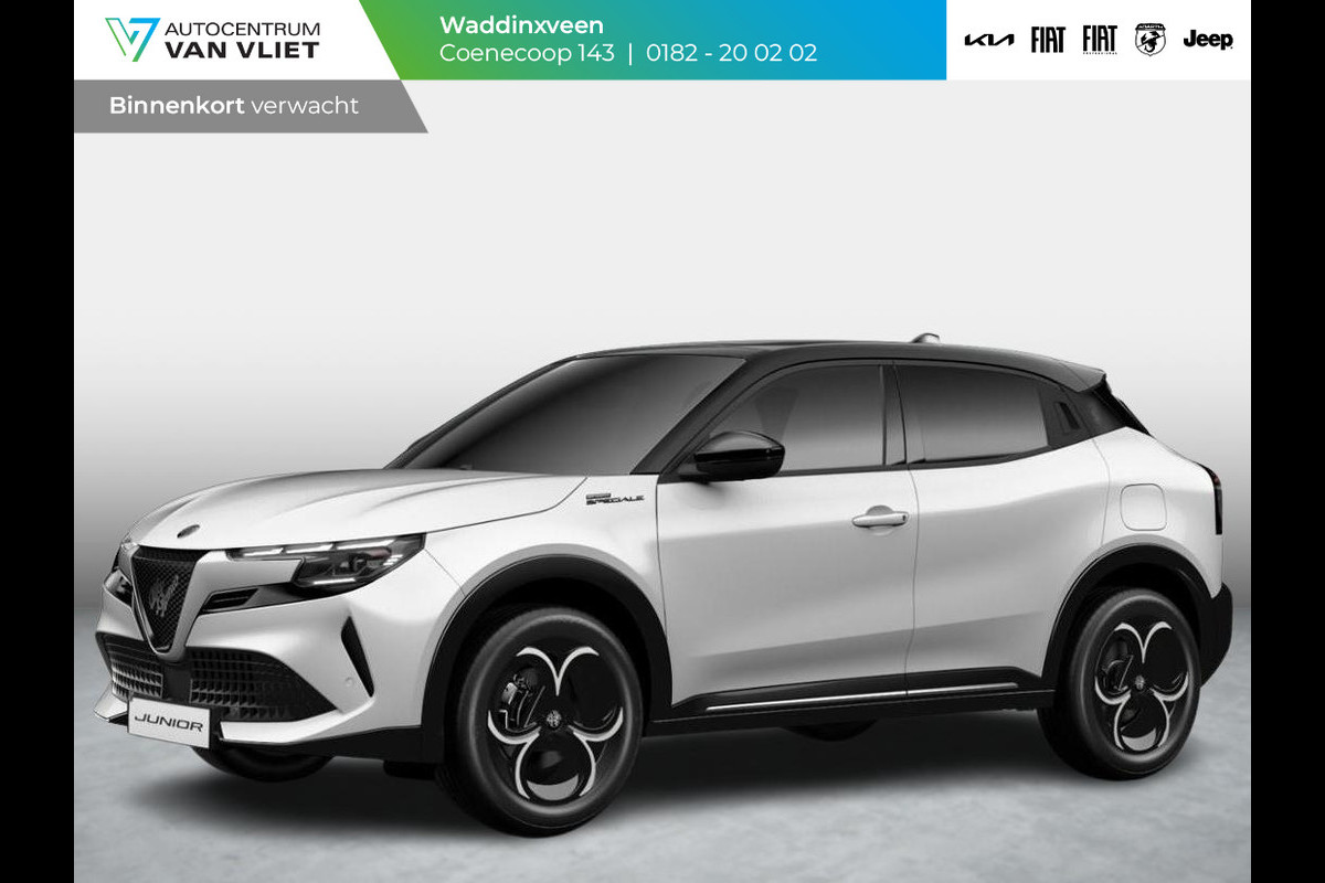 Alfa Romeo junior 1.2 Turbo Hybrid Ibrida Sport Speciale | Snel leverbaar | Pack Techno | Schuif/Kanteldak | Sempione White, Dak Zwart | Verwarmbare Voorruit