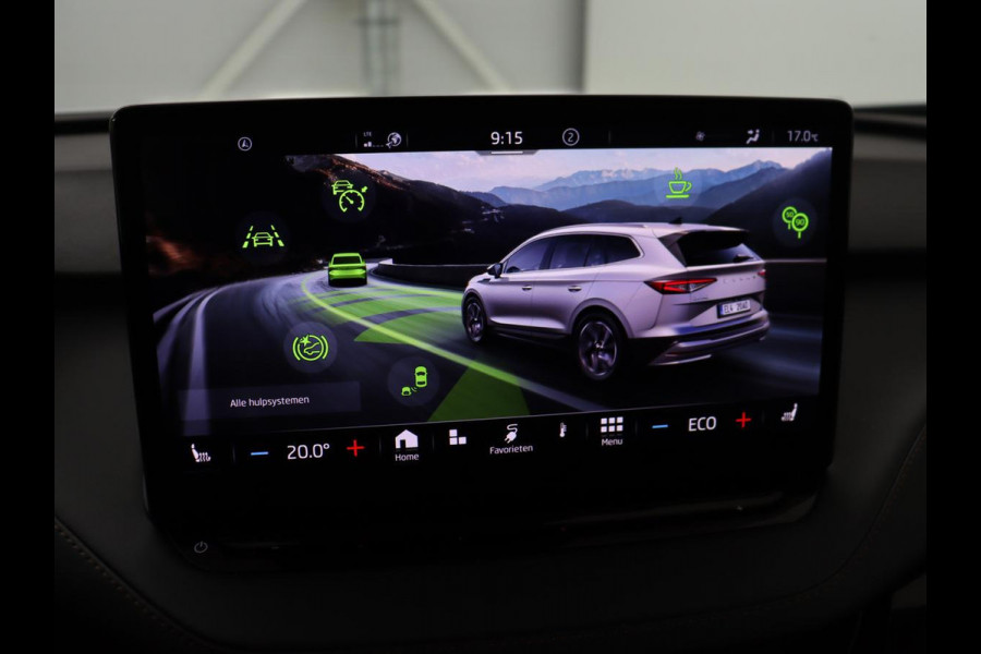 Škoda ENYAQ iV 80 | Leder | Stoelverwarming | Trekhaak | Adaptive cruise | Warmtepomp | Matrix LED | Carplay | 21'' | Achterbankverwarming | Navigatie | Sport Plus Pakket | Sfeerverlichting