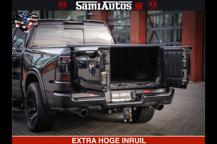 Dodge Ram 1500 LIMITED BLACK OPS | 5.7 V8 402 PK HEMI | MEEST VOLLE EN LUXE UITVOERING | CREW CAB | DUBBELE CABINE DC 5 PERSOONS | CREW CAB 5 PERSOONS | DUBBELE CABINE DC | MEEST ROYALE EN COMFORTABELE BEDRIJFSAUTO | HEAD-UP | LUCHTVERING | RONDOM CAMERA | MWK KLEP | PANORAMA DAK |