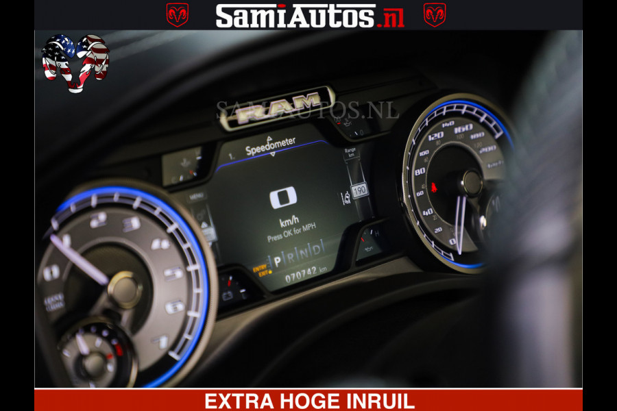 Dodge Ram 1500 LIMITED BLACK OPS | 5.7 V8 402 PK HEMI | MEEST VOLLE EN LUXE UITVOERING | CREW CAB | DUBBELE CABINE DC 5 PERSOONS | CREW CAB 5 PERSOONS | DUBBELE CABINE DC | MEEST ROYALE EN COMFORTABELE BEDRIJFSAUTO | HEAD-UP | LUCHTVERING | RONDOM CAMERA | MWK KLEP | PANORAMA DAK |