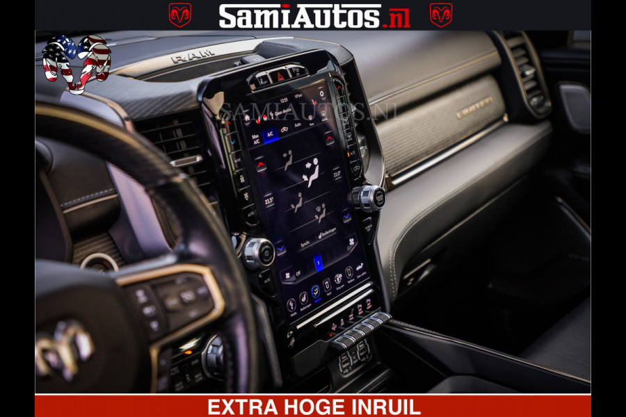 Dodge Ram 1500 LIMITED BLACK OPS | 5.7 V8 402 PK HEMI | MEEST VOLLE EN LUXE UITVOERING | CREW CAB | DUBBELE CABINE DC 5 PERSOONS | CREW CAB 5 PERSOONS | DUBBELE CABINE DC | MEEST ROYALE EN COMFORTABELE BEDRIJFSAUTO | HEAD-UP | LUCHTVERING | RONDOM CAMERA | MWK KLEP | PANORAMA DAK |