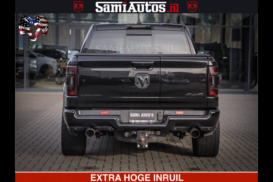 Dodge Ram 1500 LIMITED BLACK OPS | 5.7 V8 402 PK HEMI | MEEST VOLLE EN LUXE UITVOERING | CREW CAB | DUBBELE CABINE DC 5 PERSOONS | CREW CAB 5 PERSOONS | DUBBELE CABINE DC | MEEST ROYALE EN COMFORTABELE BEDRIJFSAUTO | HEAD-UP | LUCHTVERING | RONDOM CAMERA | MWK KLEP | PANORAMA DAK |