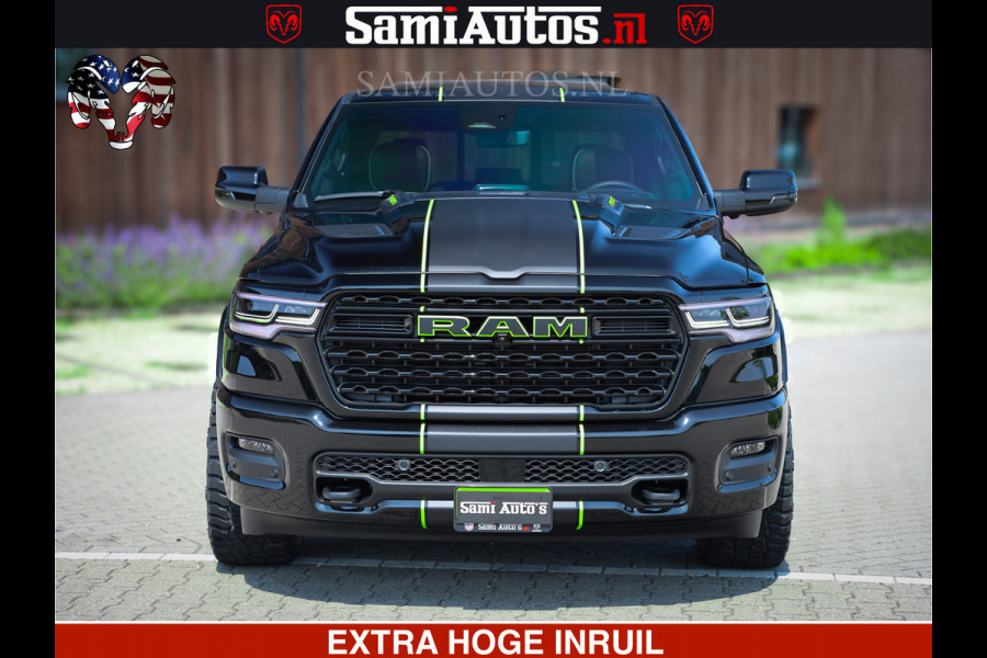 Dodge Ram 1500 Limited Night High Output 540HP 706Nm | Massage + Full Option | De Meest Luxe en Volle Pick-Up in zijn Klasse | Comfortabele Dubbele Cabine met Royale 5 Zitplaatsen | BPM vrij | Nu Leverbaar uit Voorraad | Voorraad Nr 2300 - 7689