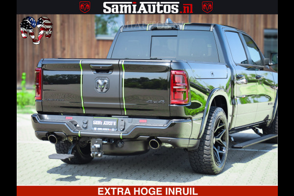 Dodge Ram 1500 Limited Night High Output 540HP 706Nm | Massage + Full Option | De Meest Luxe en Volle Pick-Up in zijn Klasse | Comfortabele Dubbele Cabine met Royale 5 Zitplaatsen | BPM vrij | Nu Leverbaar uit Voorraad | Voorraad Nr 2300 - 7689
