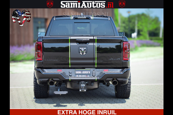 Dodge Ram 1500 Limited Night High Output 540HP 706Nm | Massage + Full Option | De Meest Luxe en Volle Pick-Up in zijn Klasse | Comfortabele Dubbele Cabine met Royale 5 Zitplaatsen | BPM vrij | Nu Leverbaar uit Voorraad | Voorraad Nr 2300 - 7689