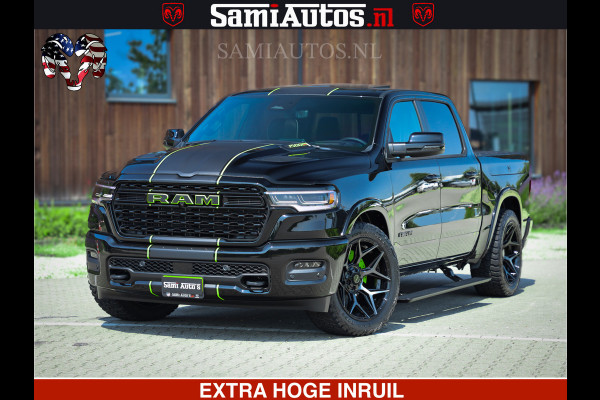 Dodge Ram 1500 Limited Night High Output 540HP 706Nm | Massage + Full Option | De Meest Luxe en Volle Pick-Up in zijn Klasse | Comfortabele Dubbele Cabine met Royale 5 Zitplaatsen | BPM vrij | Nu Leverbaar uit Voorraad | Voorraad Nr 2300 - 7689