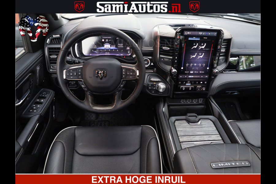 Dodge Ram 1500 Limited Night High Output 540HP 706Nm | Massage + Full Option | De Meest Luxe en Volle Pick-Up in zijn Klasse | Comfortabele Dubbele Cabine met Royale 5 Zitplaatsen | BPM vrij | Nu Leverbaar uit Voorraad | Voorraad Nr 2351 - 7478