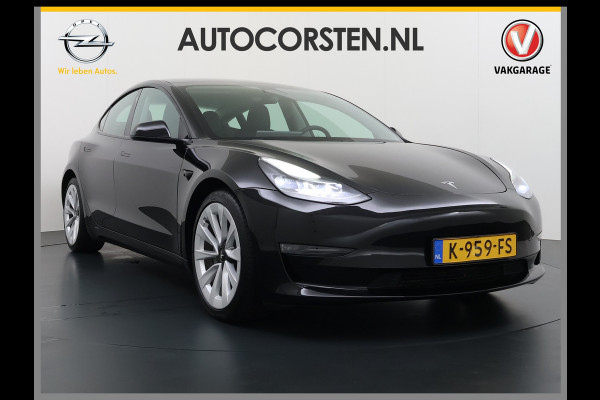 Tesla Model 3 Long Range AWD 75kWh 463pk Facelift Warmtepomp Lmv 19" AutoPilot Leder Panoramadak Adaptive-Cruise Camera's Elektr.-Stuur+Stoele Navi LED DAB Voorverwarmen interieur Keyless One-Pedal-Drive 4WD SOH 87% Origineel Nederlandse Auto Fabrieksgarantie op Accu en Motor tot 21-12-2028/192.00km