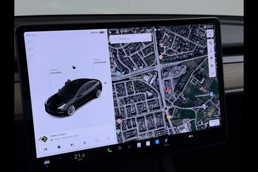 Tesla Model 3 Long Range AWD 75kWh 463pk Facelift Warmtepomp Lmv 19" AutoPilot Leder Panoramadak Adaptive-Cruise Camera's Elektr.-Stuur+Stoele Navi LED DAB Voorverwarmen interieur Keyless One-Pedal-Drive 4WD SOH 87% Origineel Nederlandse Auto Fabrieksgarantie op Accu en Motor tot 21-12-2028/192.00km