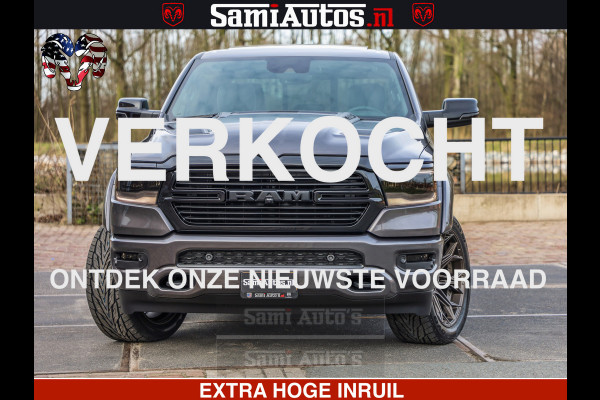 Dodge Ram 1500 Laramie Sport 5.7 V8 HEMI 402PK 4x4 | Panorama dak | 12' Scherm |Granite Crystal Metallic | Crew Cab | 5 Persoons | Dubbele Cabine | DC | VOORRAAD NR 2527 - 1273 |