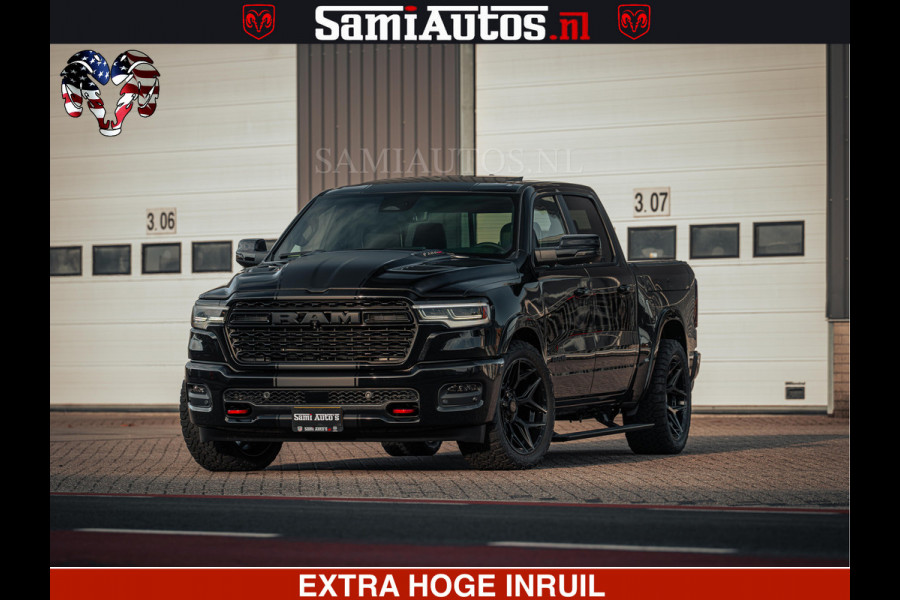 Dodge Ram Limited H.O 540PK 706Nm | Massage + Full Option | De Meest Luxe en Volle Pick-Up in zijn Klasse | Comfortabele Dubbele Cabine met Royale 5 Zitplaatsen | BPM vrij | Nu Leverbaar uit Voorraad | Voorraad Nr 2326 - 5169