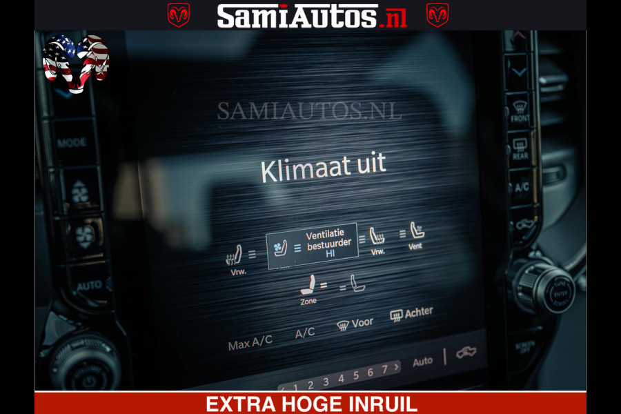 Dodge Ram Limited H.O 540PK 706Nm | Massage + Full Option | De Meest Luxe en Volle Pick-Up in zijn Klasse | Comfortabele Dubbele Cabine met Royale 5 Zitplaatsen | BPM vrij | Nu Leverbaar uit Voorraad | Voorraad Nr 2326 - 5169