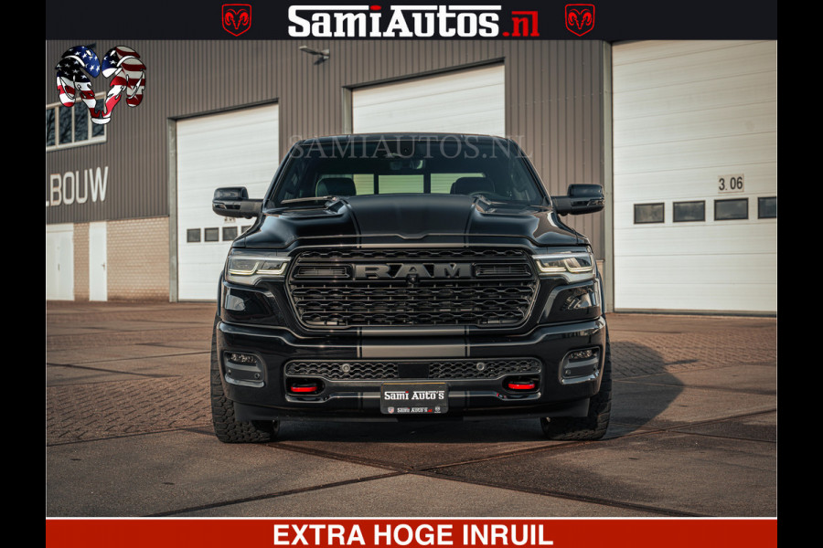 Dodge Ram Limited H.O 540PK 706Nm | Massage + Full Option | De Meest Luxe en Volle Pick-Up in zijn Klasse | Comfortabele Dubbele Cabine met Royale 5 Zitplaatsen | BPM vrij | Nu Leverbaar uit Voorraad | Voorraad Nr 2326 - 5169