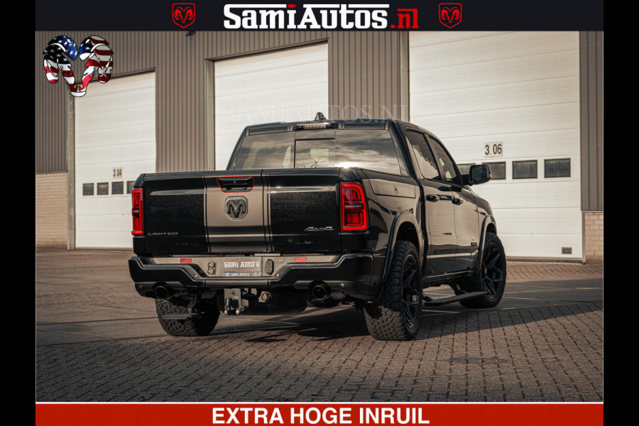 Dodge Ram Limited H.O 540PK 706Nm | Massage + Full Option | De Meest Luxe en Volle Pick-Up in zijn Klasse | Comfortabele Dubbele Cabine met Royale 5 Zitplaatsen | BPM vrij | Nu Leverbaar uit Voorraad | Voorraad Nr 2326 - 5169