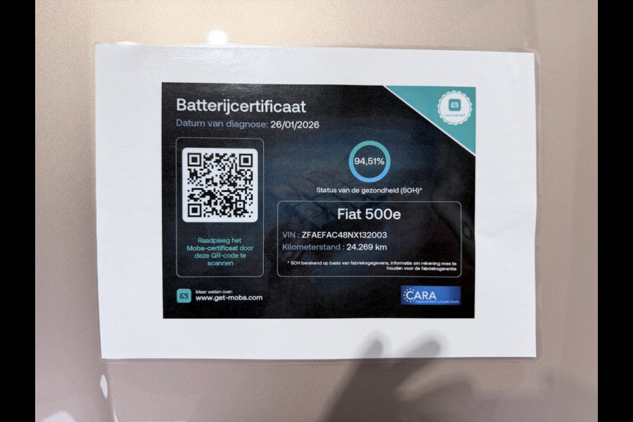 Fiat 500E Icon 42 kWh CAMERA 17 INCH VELGEN