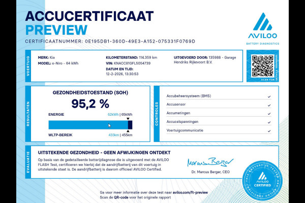 Kia e-Niro ExecutiveLine 64 kWh | SOH: 95,2% | Leder | Climate | Stoel&Stuur Verwarming | Memory Seat | Navi | Adaptive CC |