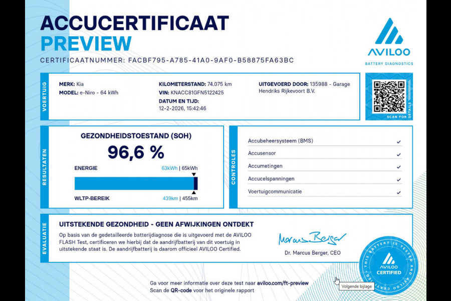 Kia e-Niro Edition 64 kWh Edition | SOH: 96,6% | Trekhaak | Climate | Camera | Navi | Leder Stof |