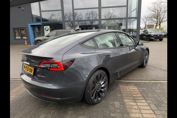 Tesla Model 3 Performance AWD 75 kWh SOH 96% | 20 INCH VELGEN ALS NIEUW | SUPER NETTE AUTO | FABRIEKSGARANTIE OP HOOGVOLTACCU EN AANDRIJFLIJN T/M 03-2030 |