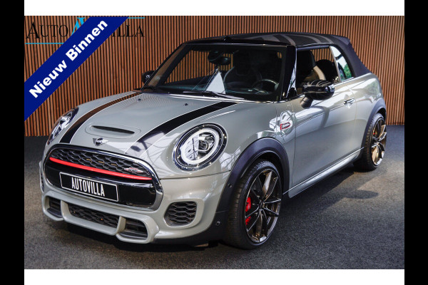 MINI Cabrio 2.0 John Cooper Works 232pk HUD Navi Leer Camera Harman K. PDC Carplay Keyless Go & Entry LM velgen Zwarte binnenhemel Stoelverwarming Sportstoelen LED BTW auto!