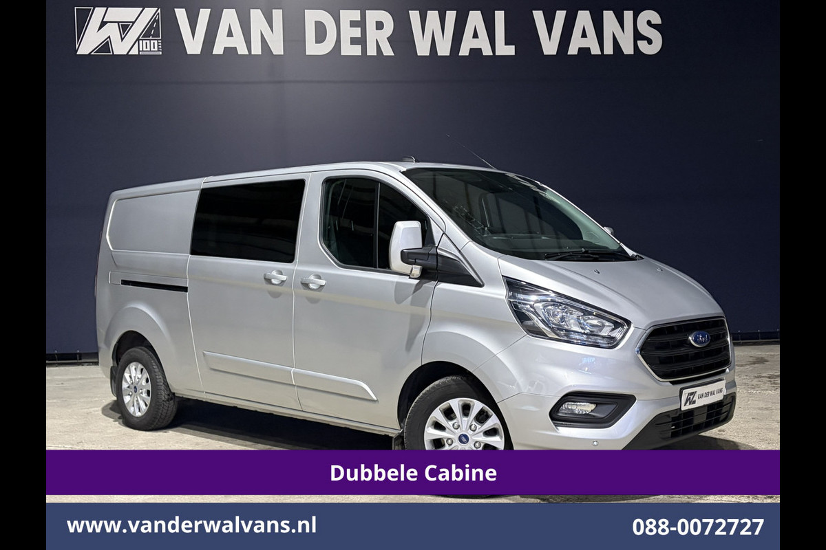 Ford Transit Custom 2.0 TDCI 130pk Automaat L2H1 Dubbele Cabine Euro6 Airco | 2x Zijdeur | 5-Zits | Navigatie | Camera LED, Cruisecontrol, Stoelverwarming, Verwarmde voorruit, Trekhaak, Parkeersensoren