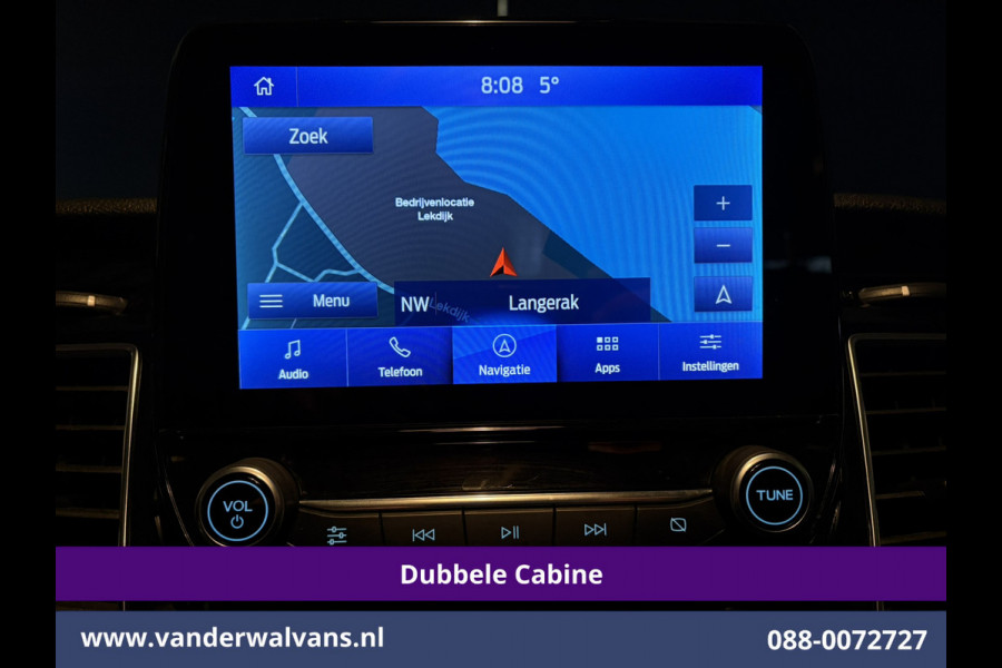 Ford Transit Custom 2.0 TDCI 130pk Automaat L2H1 Dubbele Cabine Euro6 Airco | 2x Zijdeur | 5-Zits | Navigatie | Camera LED, Cruisecontrol, Stoelverwarming, Verwarmde voorruit, Trekhaak, Parkeersensoren