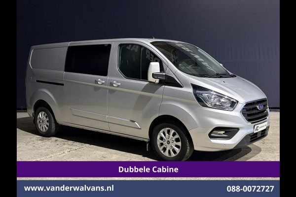 Ford Transit Custom 2.0 TDCI 130pk Automaat L2H1 Dubbele Cabine Euro6 Airco | 2x Zijdeur | 5-Zits | Navigatie | Camera LED, Cruisecontrol, Stoelverwarming, Verwarmde voorruit, Trekhaak, Parkeersensoren