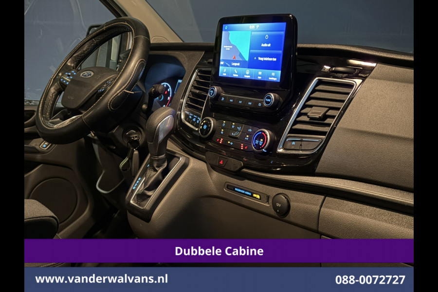 Ford Transit Custom 2.0 TDCI 130pk Automaat L2H1 Dubbele Cabine Euro6 Airco | 2x Zijdeur | 5-Zits | Navigatie | Camera LED, Cruisecontrol, Stoelverwarming, Verwarmde voorruit, Trekhaak, Parkeersensoren