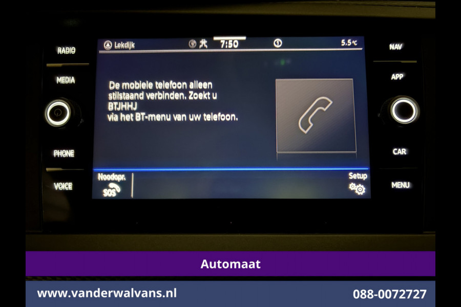 Volkswagen Transporter 2.0 TDI 150pk Automaat L1H1 Euro6 Airco | Navigatie | Camera | Cruisecontrol | Android Auto Parkeersensoren, Bijrijdersbank