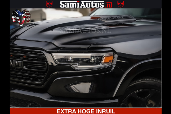 Dodge Ram 1500 LIMITED NIGHT | 5.7 V8 HEMI | HUD | MWK | LUCHTVERING | EERSTE EIGENAAR | BOM VOL ALLE OPTIES | CREW CAB DUBBELE CABINE | 5 PERSOONS | DC | 40000 KM | MEEST VOLLE RAM PICK UP |