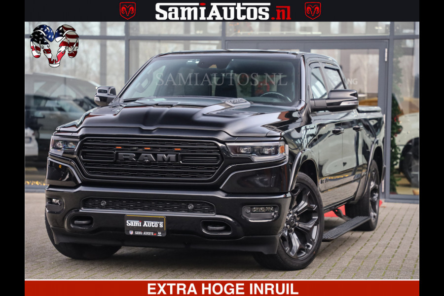 Dodge Ram 1500 LIMITED NIGHT | 5.7 V8 HEMI | HUD | MWK | LUCHTVERING | EERSTE EIGENAAR | BOM VOL ALLE OPTIES | CREW CAB DUBBELE CABINE | 5 PERSOONS | DC | 40000 KM | MEEST VOLLE RAM PICK UP |